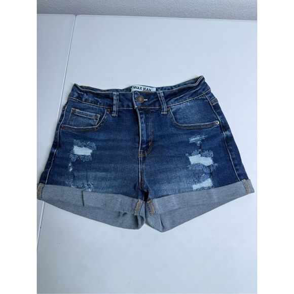 Wax Jeans Distressed Shorts Size S Blue - Picture 1 of 5